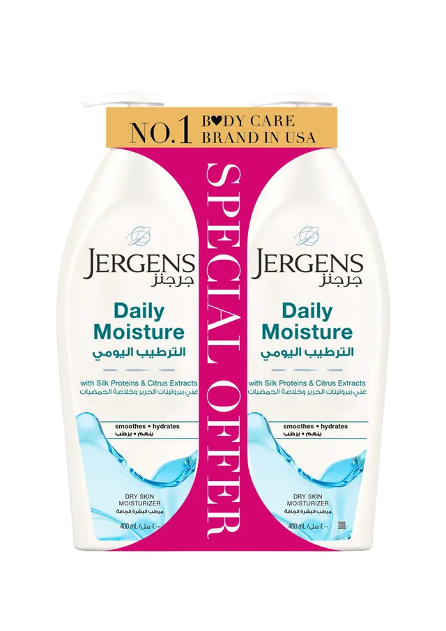 Jergens Daily Moisture With Silk Proteins And Citrus Extracts Dry Skin Moisturizer Lotion