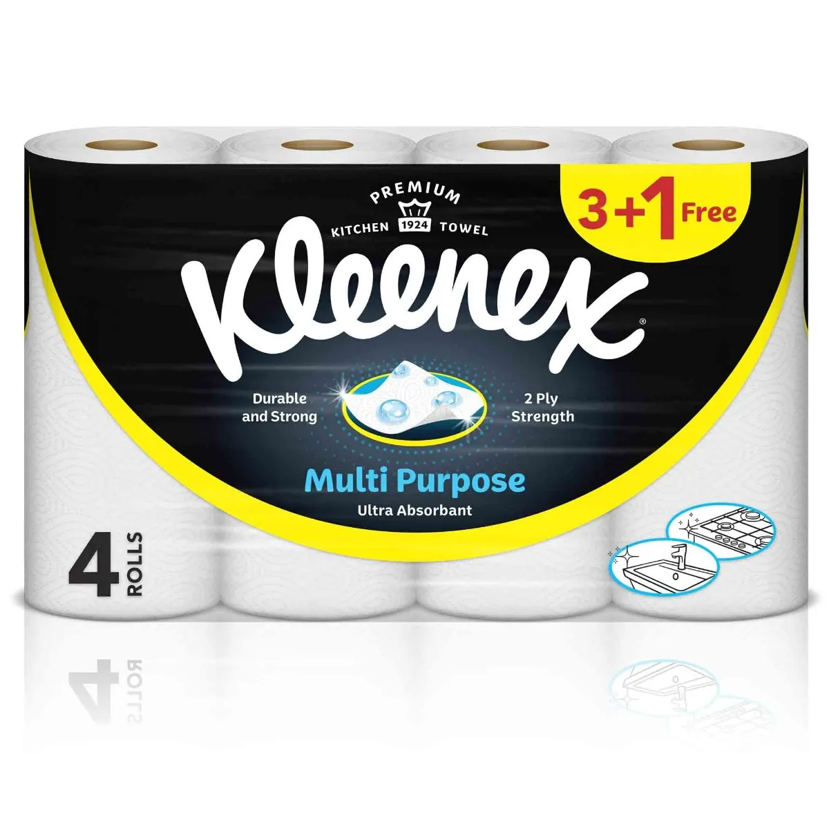 مناشف Kleenex 221Mm x 251Mm 90'S 2Ply 3+1 مجانا