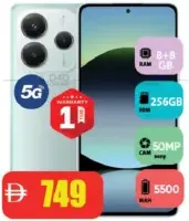 Redmi Note 14 5G, 8+8GB RAM, 256GB ROM, 50MP, 5500mAh