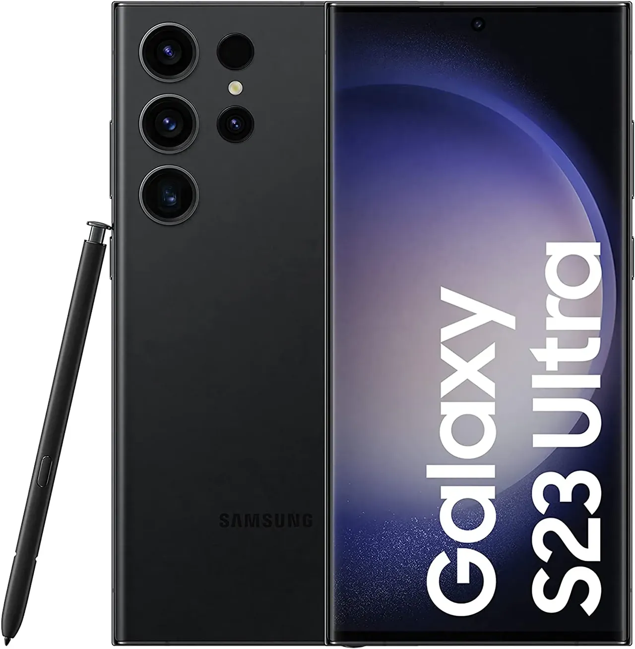 samsung Galaxy S23 Ultra ثنائي الشريحة 12GB RAM تخزين 256GB دعم 5G أسود Phantom Black - نسخة / TRA