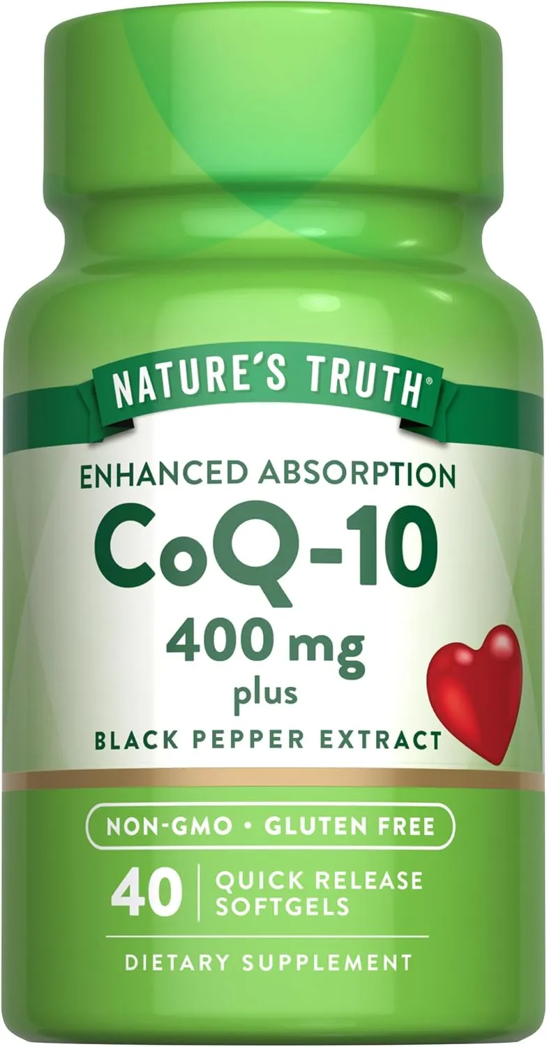 Nature'S Truth مكمل غذائي بأقصى قوة Coqq10 400Mg، 40 Softgels، امتصاص معزز، غير معدل وراثيا، خال من الغلوتين