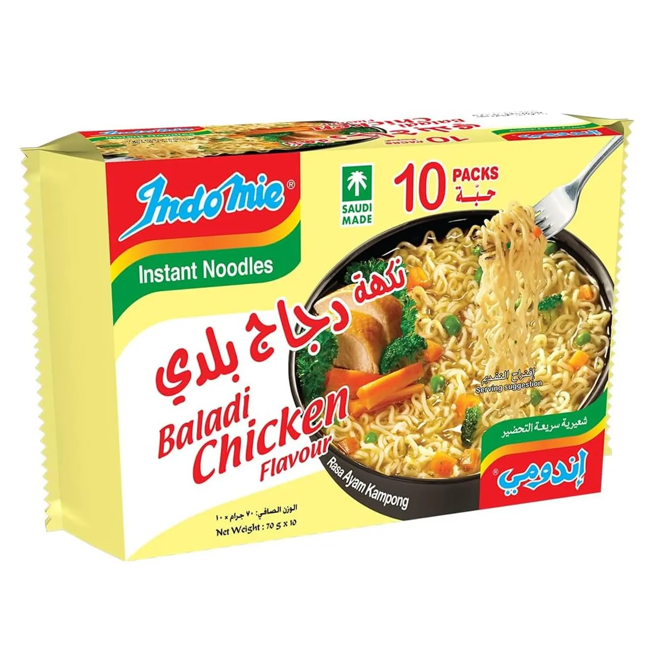 Indomie نودلز بلدي بنكهة الدجاج 10 x