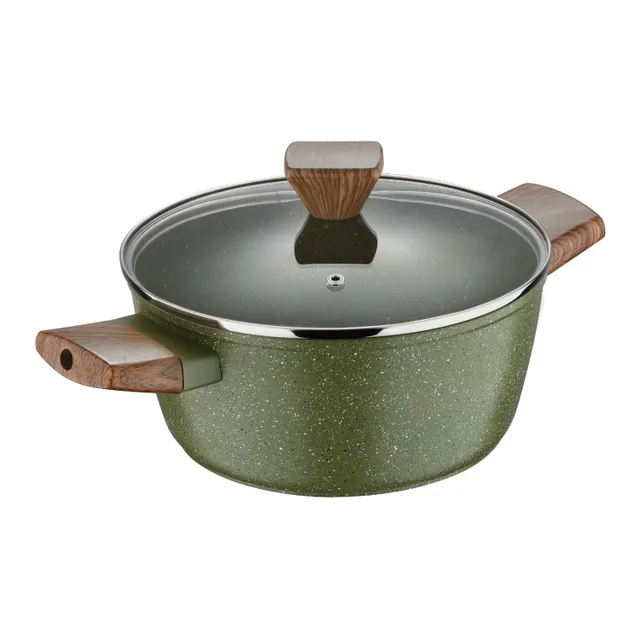Bergner Acadia 28 cm Forged Aluminum Casserole with Lid, BG56244GR