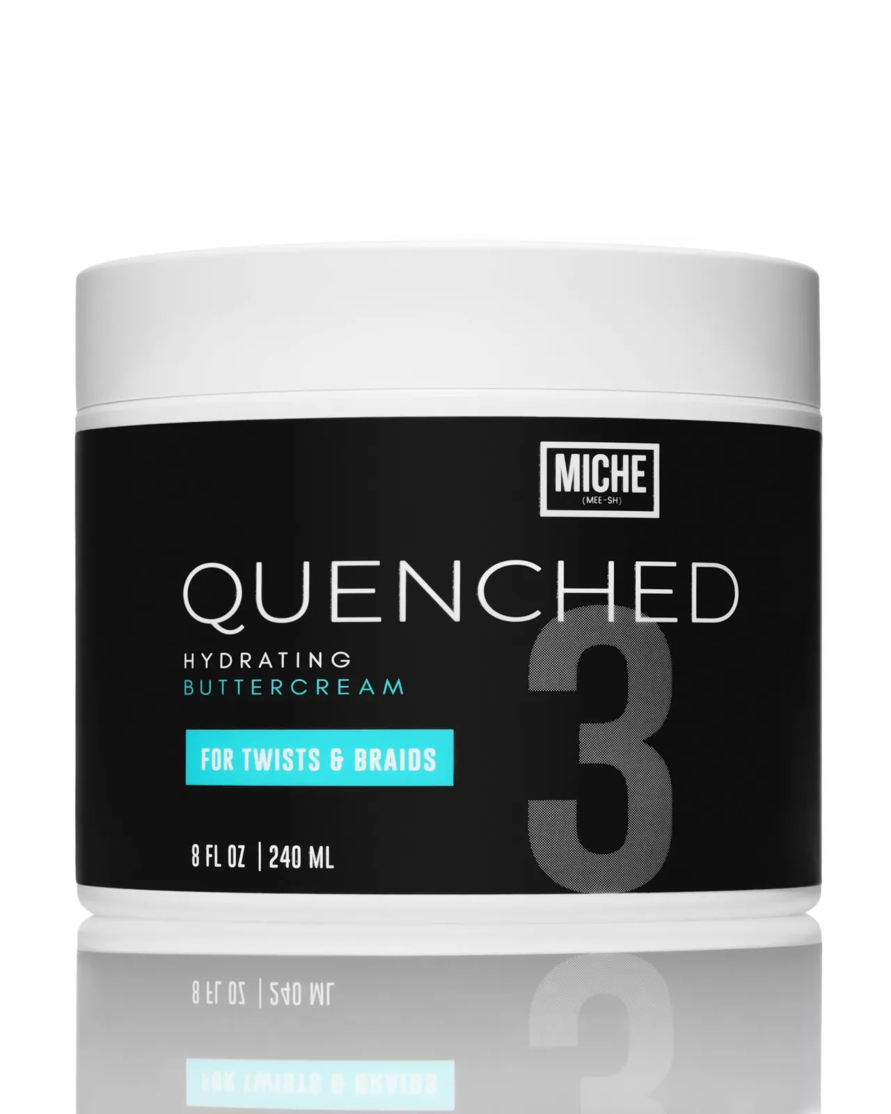 Miche Beauty زبدة كريم مرطبة Quenched كريم شعر للشعر المجعد والمموج والخفيف للتحكم في النفشة وترطيب وتصفيف برائحة جوز الهند.