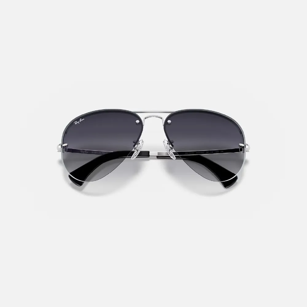 Rayban نظارة شمسية رجالية مستطيلة 59 mm، أسود، RB3449-300/ -59