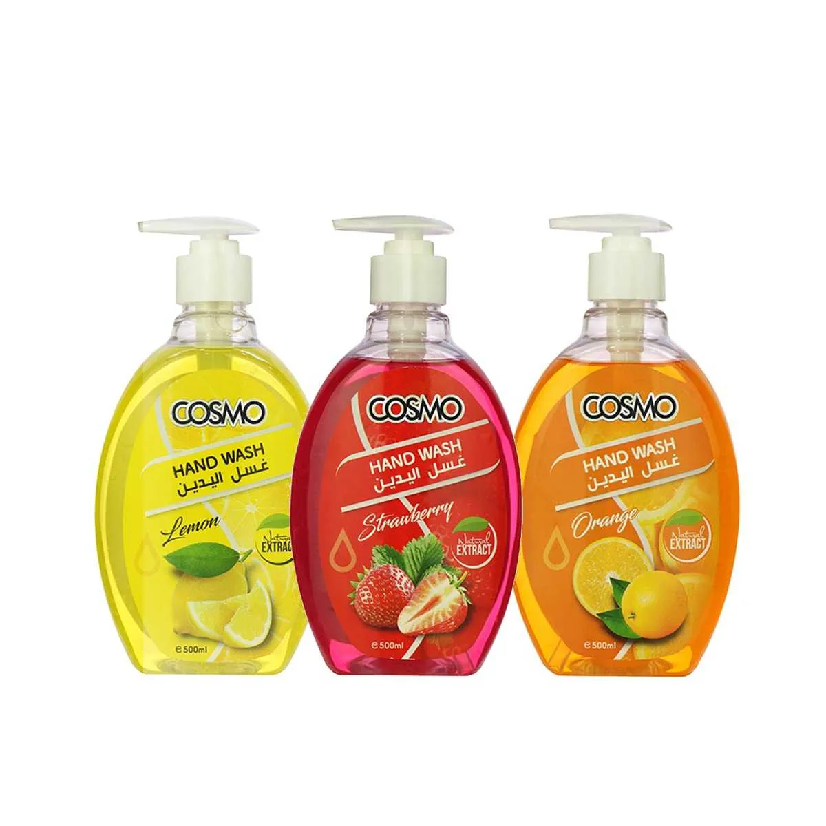 Cosmo غسول لليدين 500ml x 3pcs مشكل