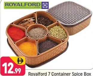 Royalford علبة بهارات 7 حاويات