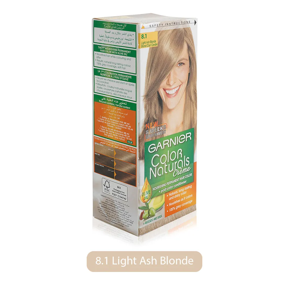 Garnier صبغة شعر Color Naturals 8.1 أشقر رمادي فاتح