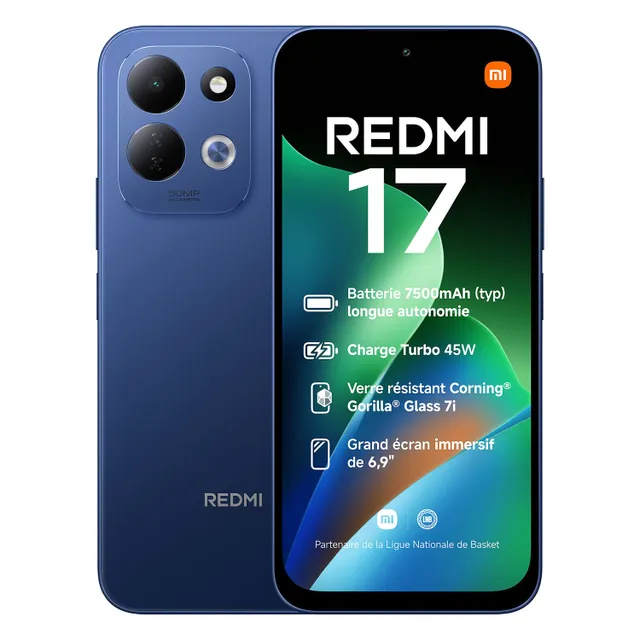 Xiaomi Redmi 17 5G Smartphone, 4 GB RAM, 128 GB Storage, Deep Blue