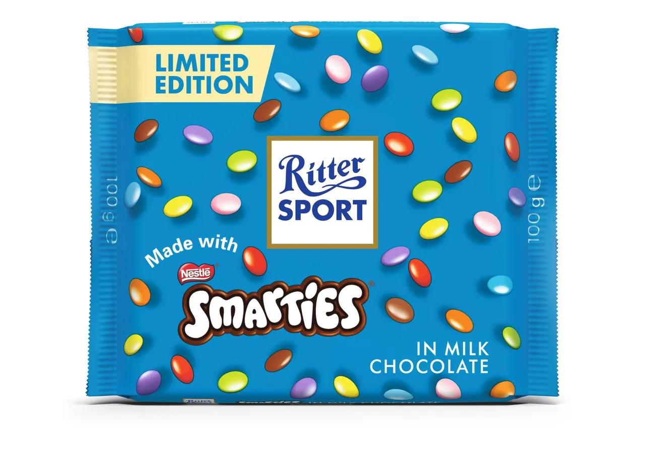 Ritter Sport شوكولاتة بالحليب مع Smarties