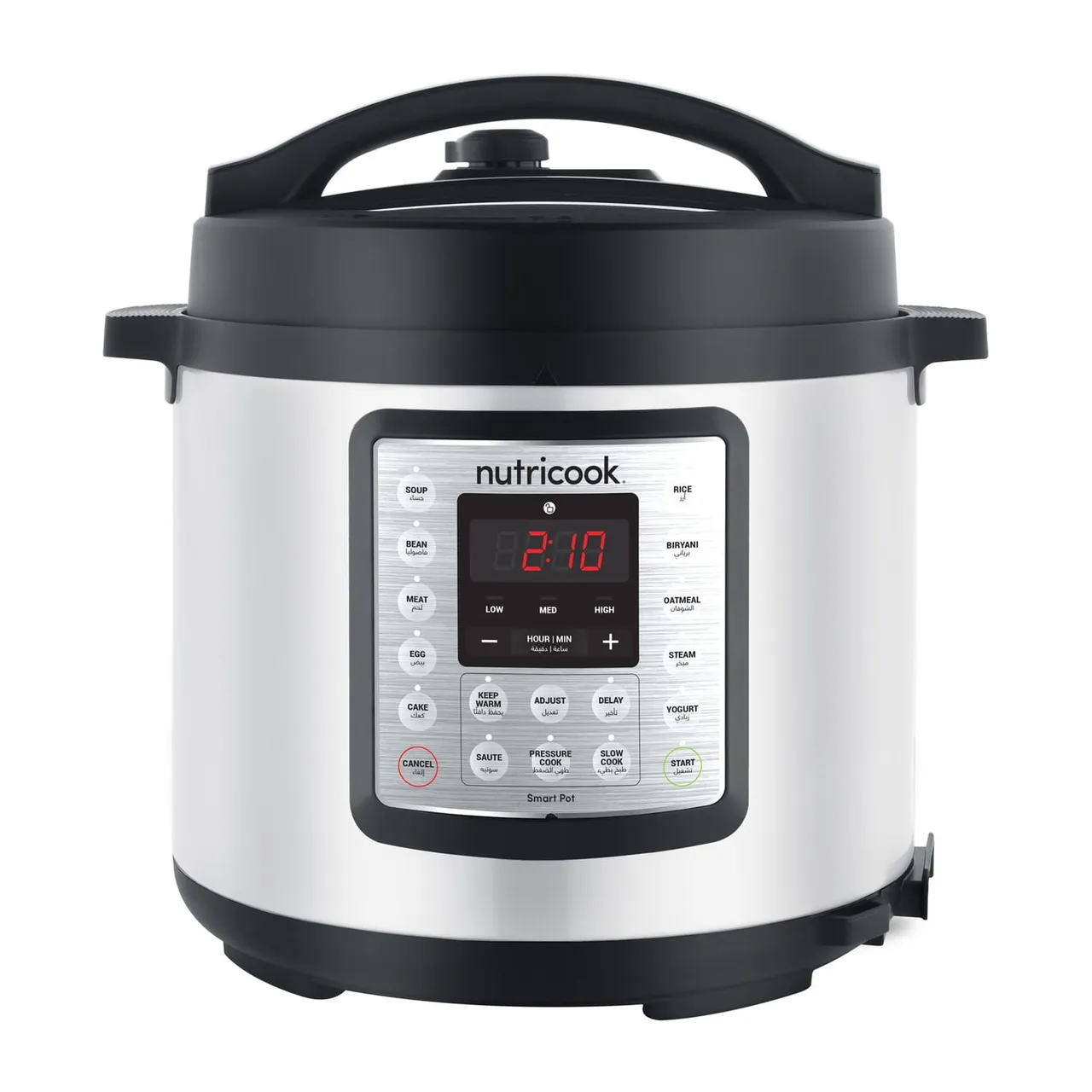 Nutricook قدر ضغط كهربائي Smart Pot Eko 9 في 1، بقدرة 1000 W، مع 14 برنامج ذكي، ستانلس ستيل، NC-SPEK6