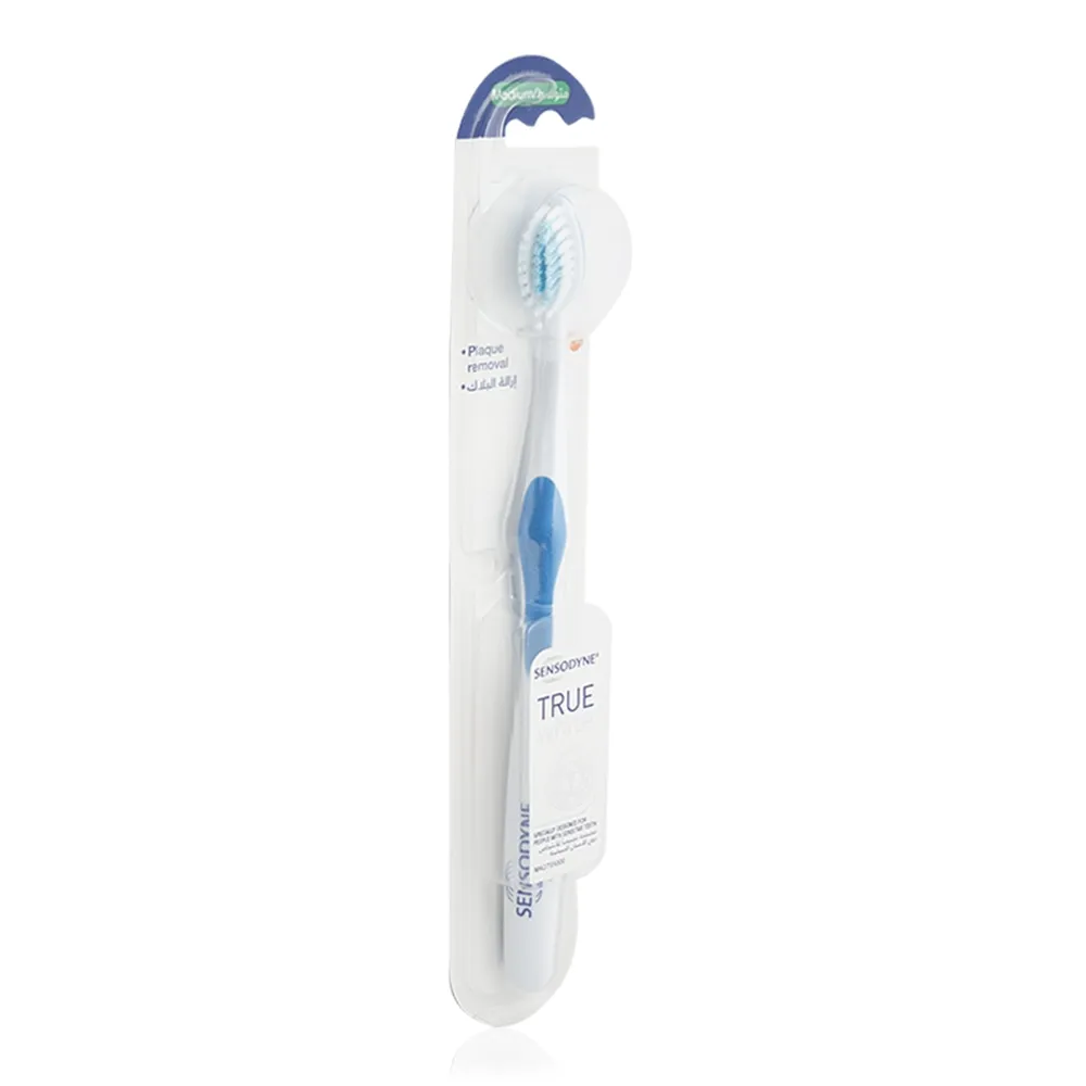 Sensodyne فرشاة أسنان ترو وايت متوسطة، متعدد الألوان