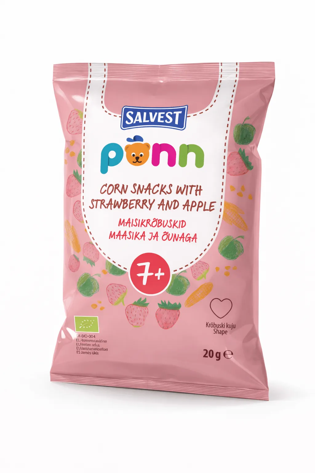 Salvest Ponn سناك بالفراولة والتفاح