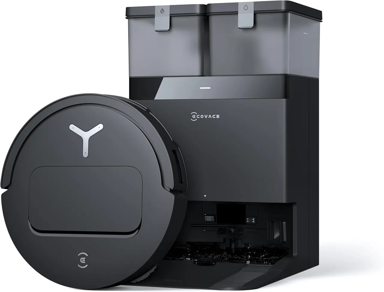 Ecovacs مكنسة وممسحة روبوت 2025 Deebot T50 PRO Omni، نحيفة جدا 8.1cm، شفط 15000Pa، ZeroTangle، TruEdge، تجنب العوائق، غسل/تجفيف/تعبئة الممسحة تلقائيا، تفريغ ذاتي، مناسبة لشعر الحيوانات