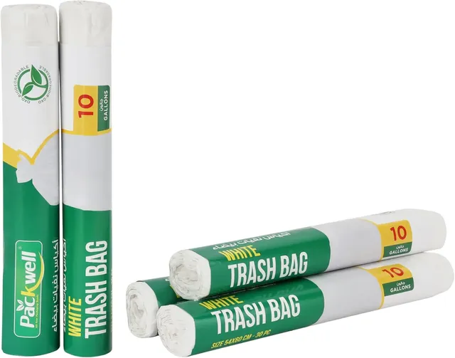 packwell Garbage Bag 54X60cm 30 Pcs In Each Roll 5 Roll Combo Trash Bag White Waste Cover 150 Pcs