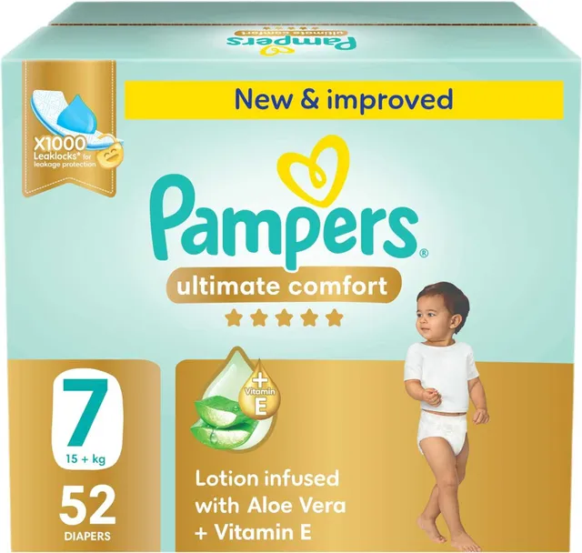Pampers Ultimate Comfort Tape Size 7 (15 + Kg) - 52s