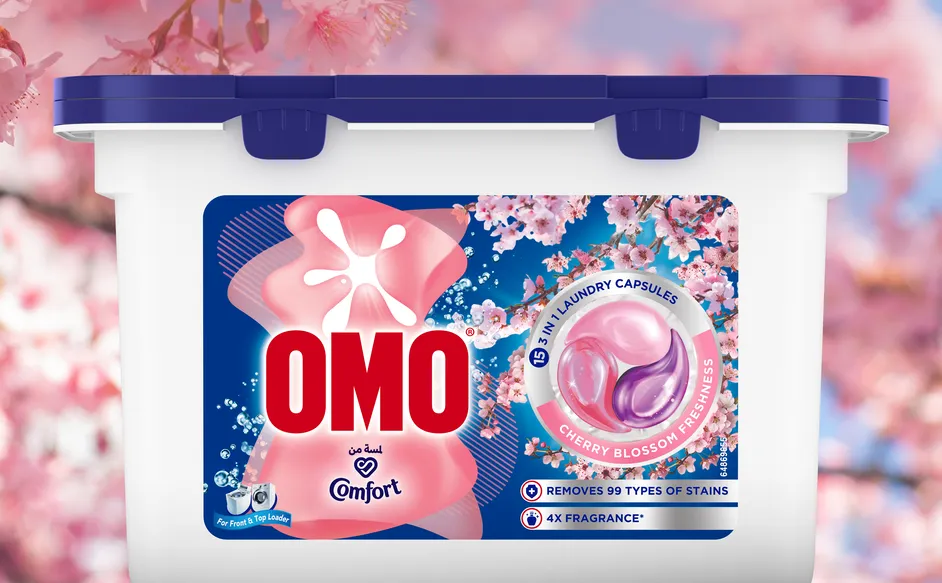 Omo كبسولات 3In1 بانتعاش زهر الكرز