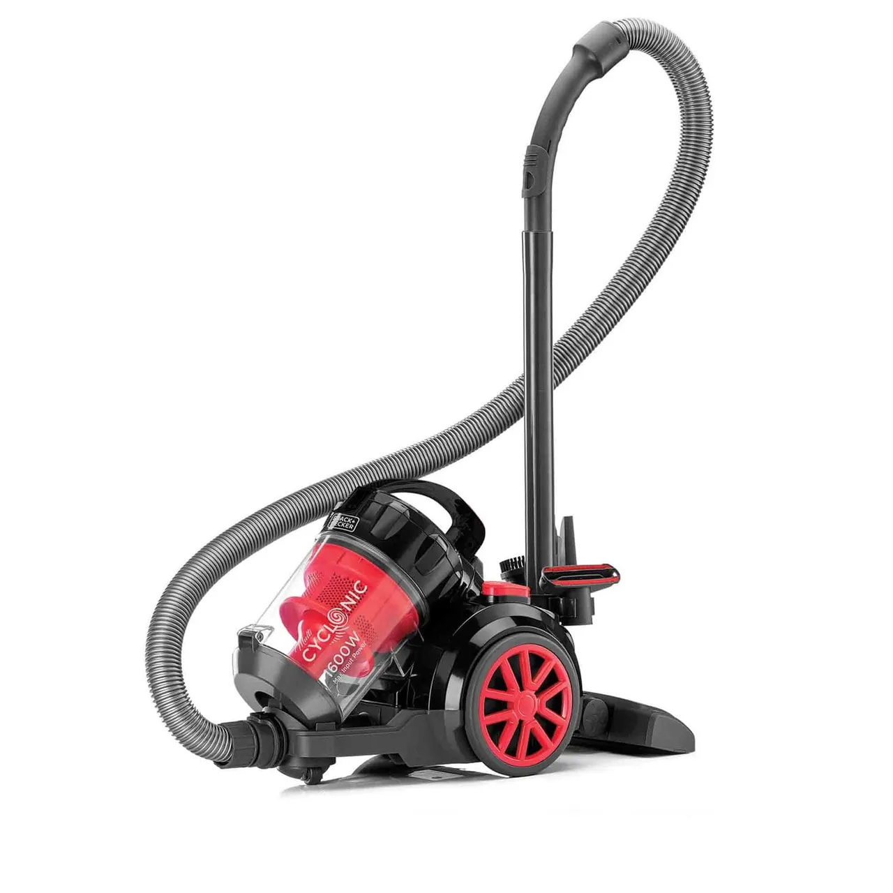 Black & Decker مكنسة كهربائية أسطوانية بسلك بدون كيس متعددة الأعاصير بترشيح 6 مراحل قوة قصوى 1400 W قوة شفط 20 kPa أحمر/أسود Red/Black VM1680-B5