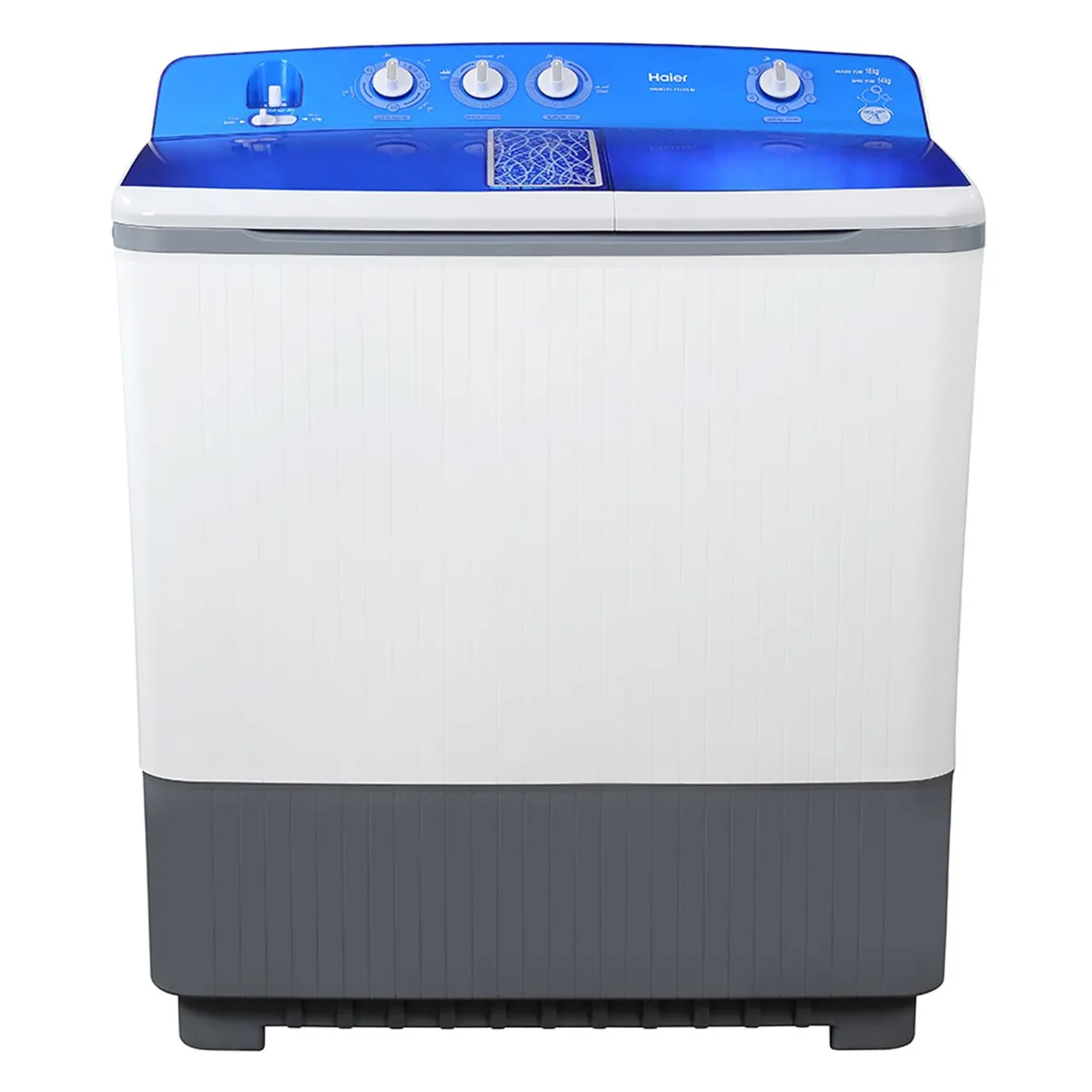 Haier غسالة ومجففة تحميل علوي HWM215-1128، موتور Universal، 300 rpm، بلاستيك، أبيض