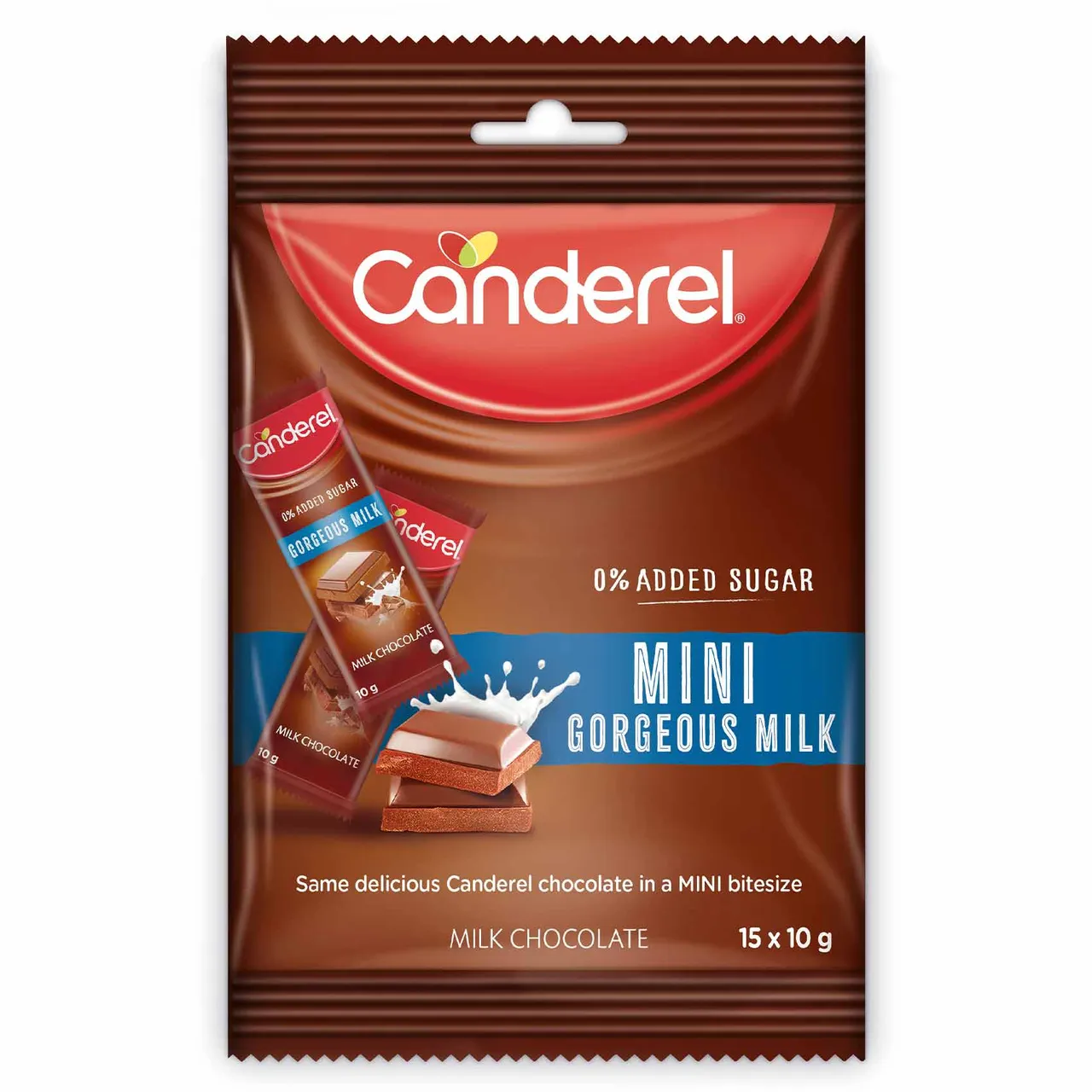 Canderel Gorgeous لوح شوكولاتة بالحليب ميني بدون سكر مضاف