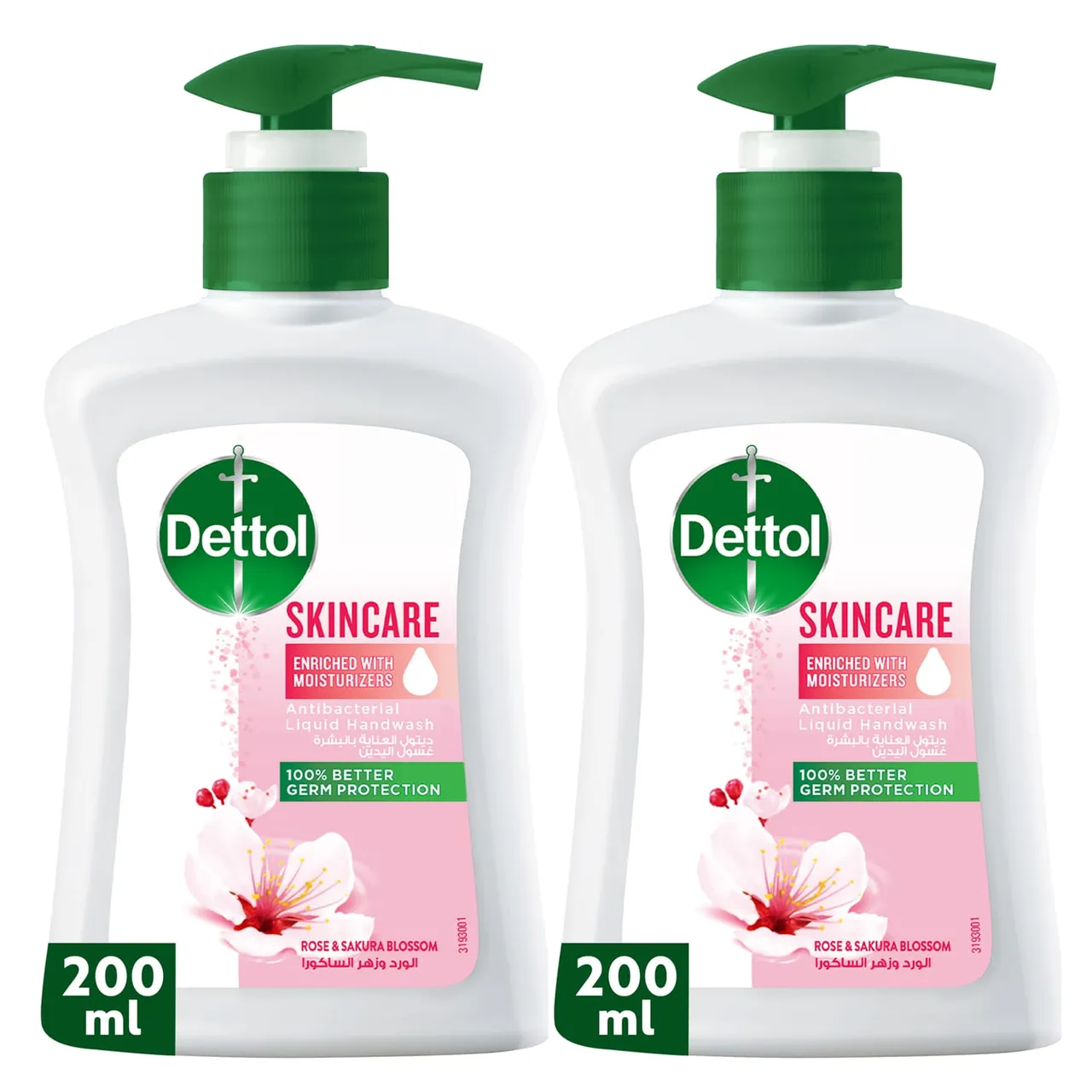 Dettol غسول يدين سائل للعناية بالبشرة برائحة الورد وزهر الساكورا