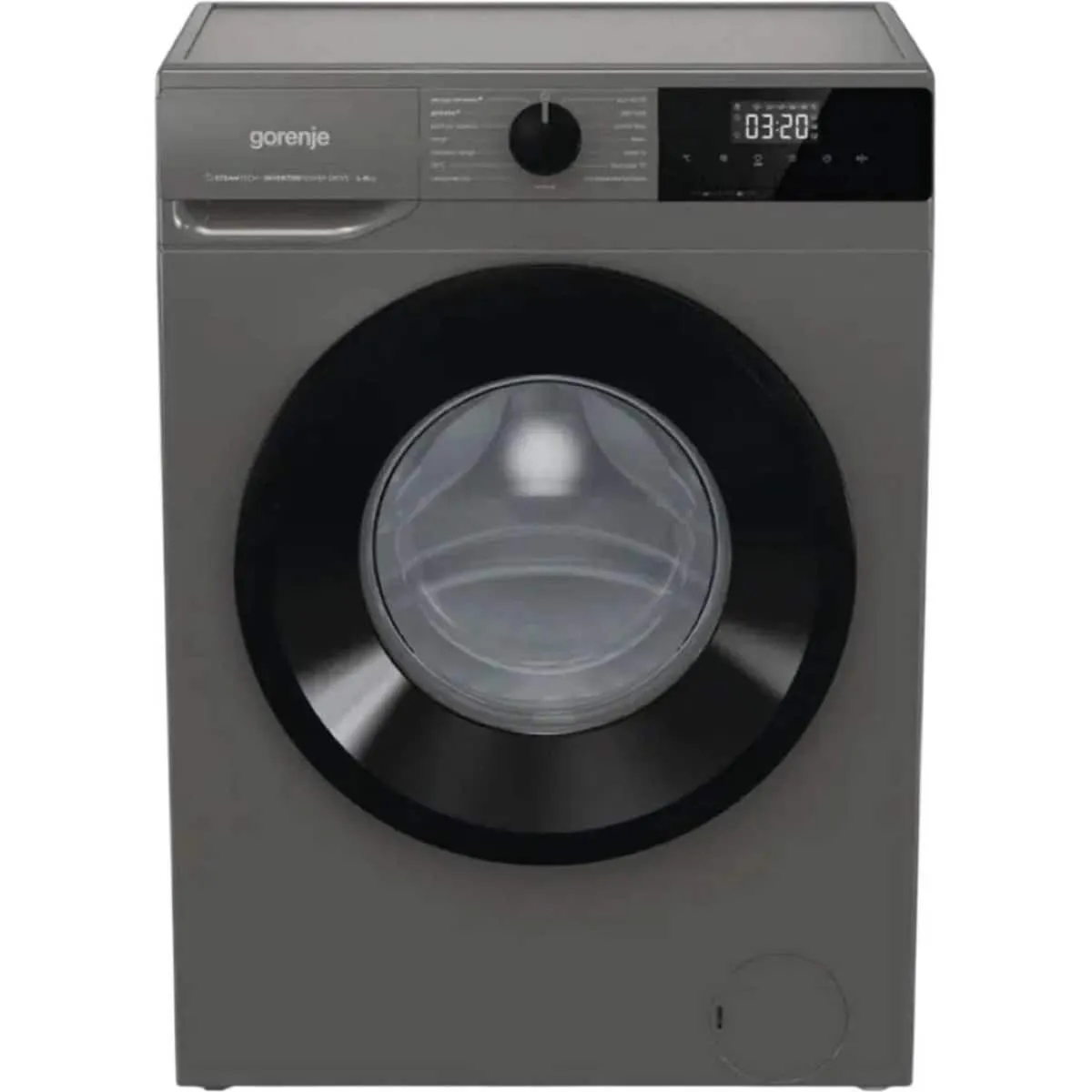 Gorenje غسالة تحميل أمامي، 1200 RPM، 15 برنامج، محرك BLDC Inverter PowerDrive، حجم الحلة:، Jet wash، شاشة LED Display، Allergy Steam، Baby Steam Care، وظيفة Drum Clean، Quick 15′، خيار Delay End، قفل أطفال، اختيار السرعة، فضي، W3NHPI72FAS