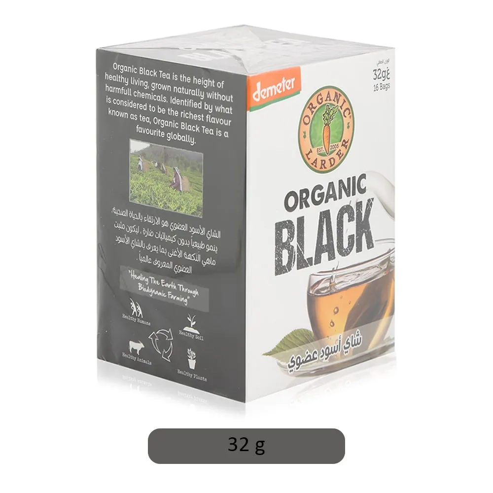 Organic Larder أكياس شاي أسود - 16 Pieces