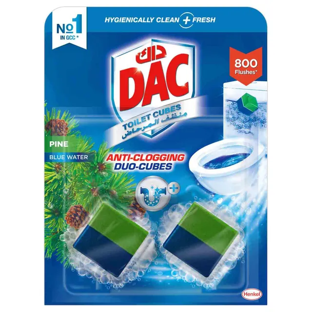 Dac Toilet Cubes Pine Blue Water Anti-Clogging Duo Cubes
