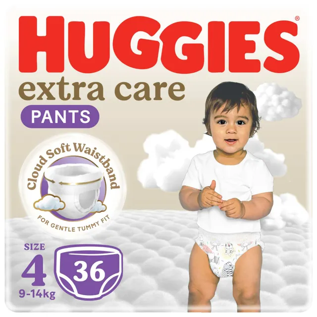 Huggies Extra Care Baby Culottes, Size 4 (9- ), 36 Diaper Pants
