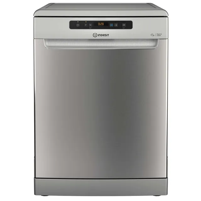 Indesit 14 Place Settings Freestanding Dishwasher 8 Programs DF03C23XUK Silver