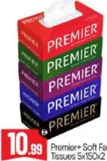 Premier مناديل وجه بطبقتين الوكوزاي