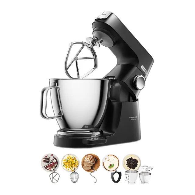 Kenwood Titanium Chef Baker XL Kitchen Machine, 1200 W, Black, KVL85.004BK