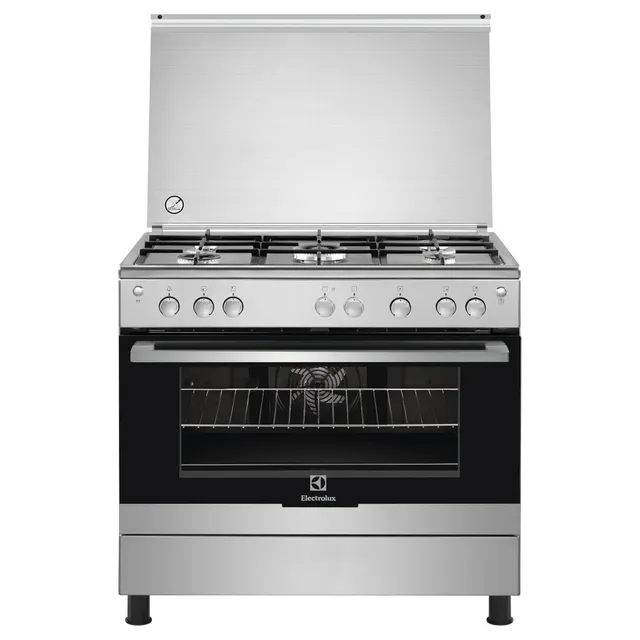 Electrolux 90cm Gas Cooker EKG913A2OX, Stainless Steel, 5 Burners