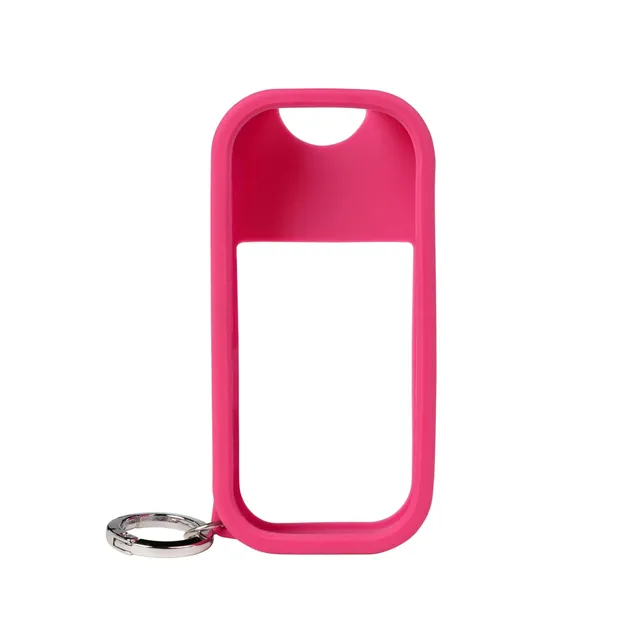 Touchland BodyHair Fragrance Mist Case – Compatible only with 2 FL OZ Body Spray – Silicone Case with Keyring, Hibiscus Pink