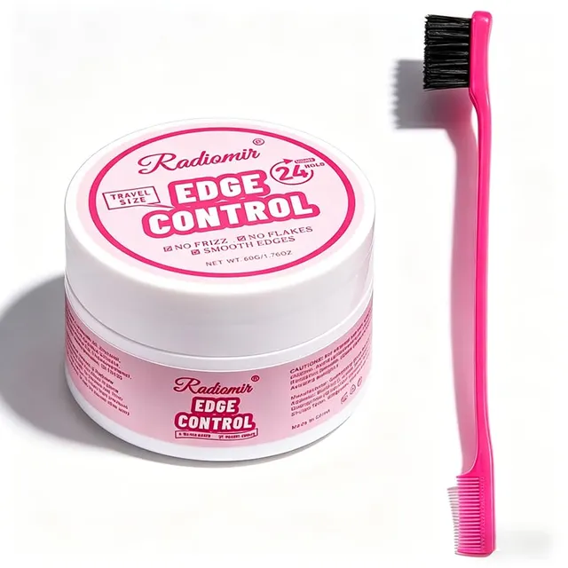 Wendioma Edge Control For Black Women, Non-Flaking/No White Cast, Strong Hold Edge Hair Gel with Castor Oil All Hair Types ( /1.76oz Edge Control WaxEdge Control Hair Brush*1