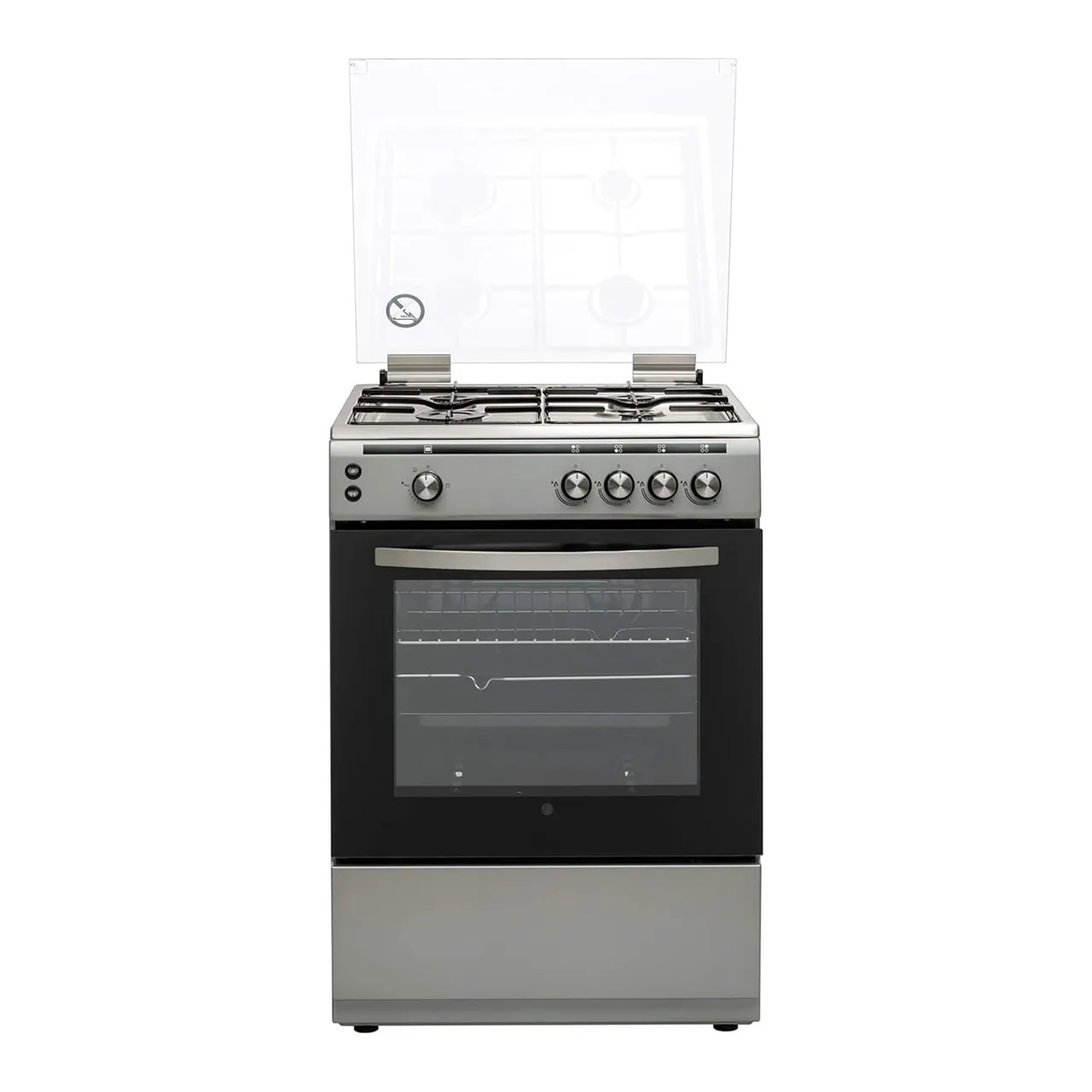 Hoover موقد غاز قائم بذاته بـ 4 شعلات، 60X60، فضي، HGC-V64G-S