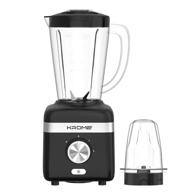 Krome Blender With Grinder Jar, 600W, 2 Speeds + Pulse, Ice crusher function, SS blades, KR-BL1560PD