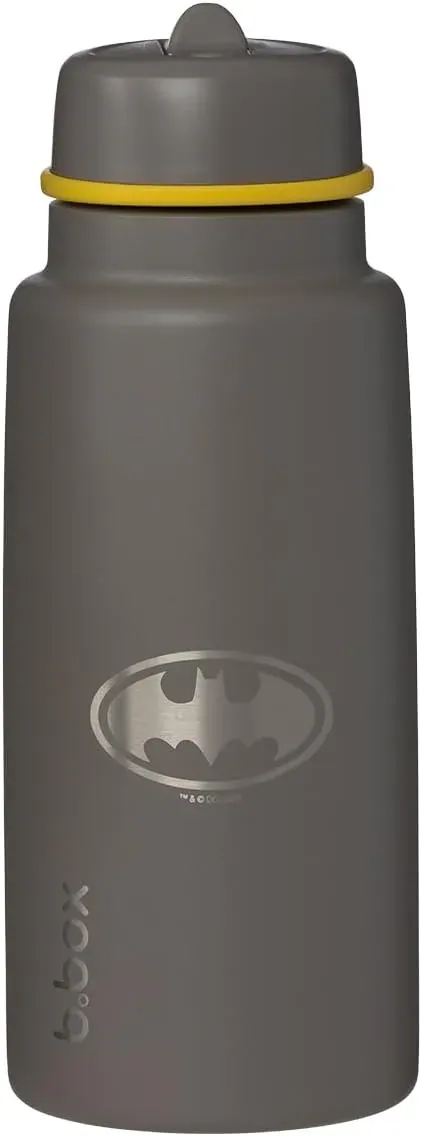 b.box Triple Insulated /34Oz Stainless Steel Water Bottle With Flip Straw Keeps Drinks Cold 46 Hours Leak-Proof Tumbler With Lid & Straw For Travel, Gym & School BPA-Free Sports Bottle Batman