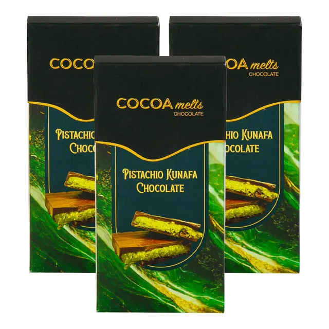 Cocoa Melts Pistachio Kunafa Chocolate