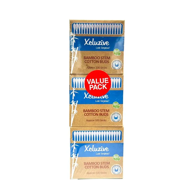 Xcluzive Bamboo Cotton Buds -3 x 100's