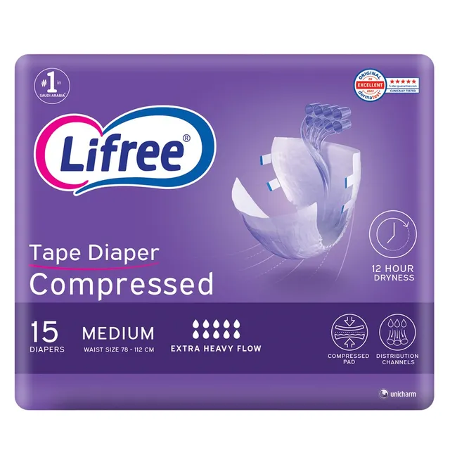 Lifree Adult Diapers Tape Medium - 15 Pcs