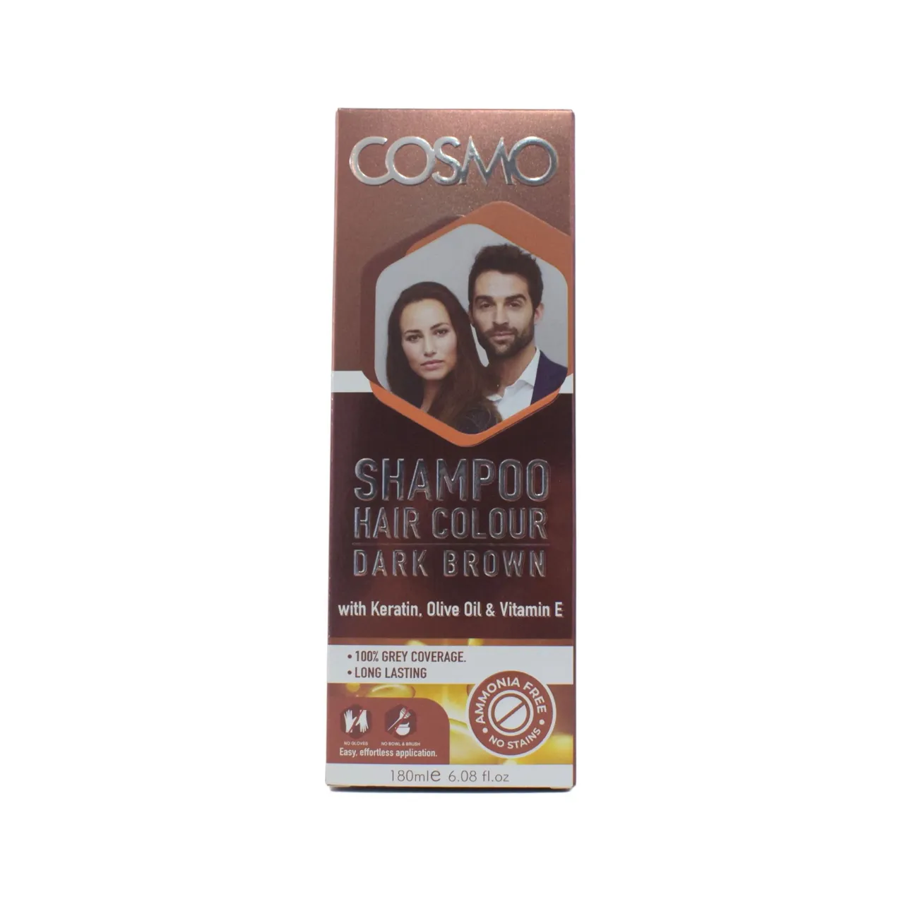 Cosmo شامبو لون شعر بني داكن