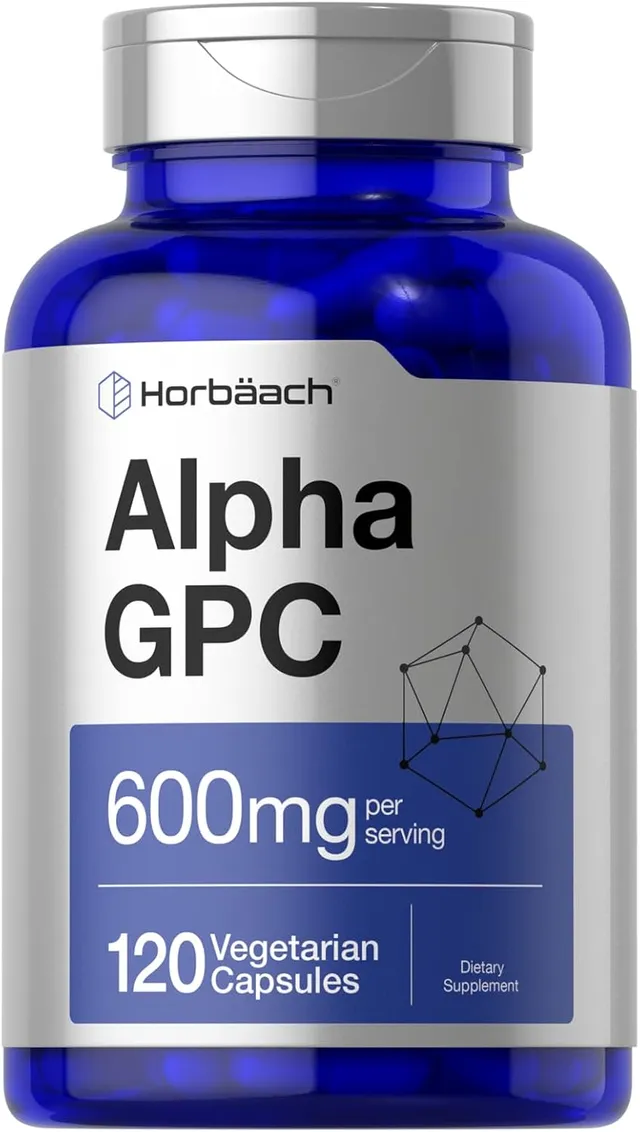 Horbäach Alpha Gpc 600mg, 120 Capsules, Vegetarian, Non-Gmo & Gluten Free Choline Supplement, Supports Healthy Memory, Focus And Clarity, By, Vegetarian, Non-Gmo & Gluten Free Choline Supplement