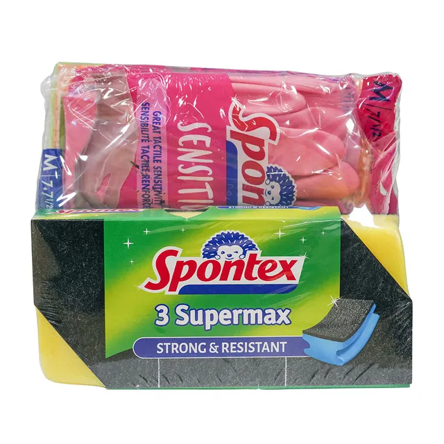 Spontex Sponges N Gloves Set - 4 Pcs
