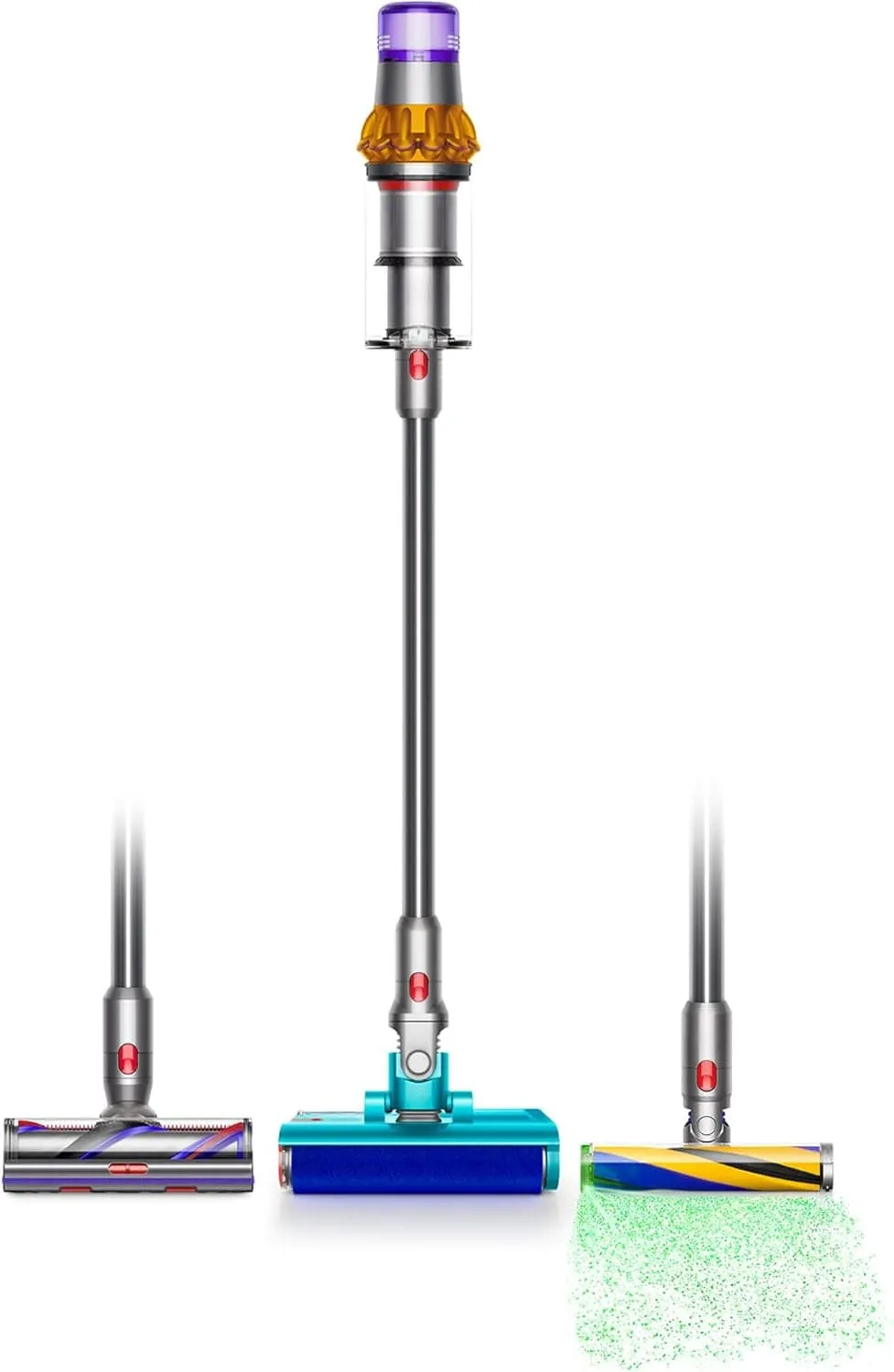 Dyson مكنسة كهربائية V15S Detect أصفر/نيكل، تنظيف رطب وجاف Submarine - نسخة دولية