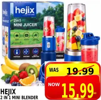 Hejix 2 In 1 Mini Blender