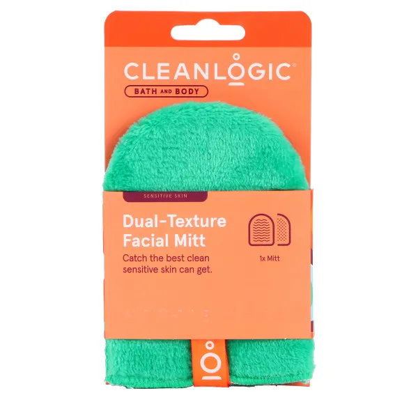 Cleanlogic قفاز وجه مزدوج الملمس Bath & Body
