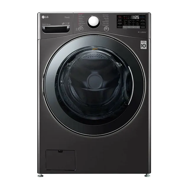 LG Front Load Washer & Dryer, 20/, 1100 RPM, Black, F20L2CRV2E2