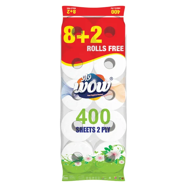 World Of Wipes Toilet Roll 2ply - 10 Rolls