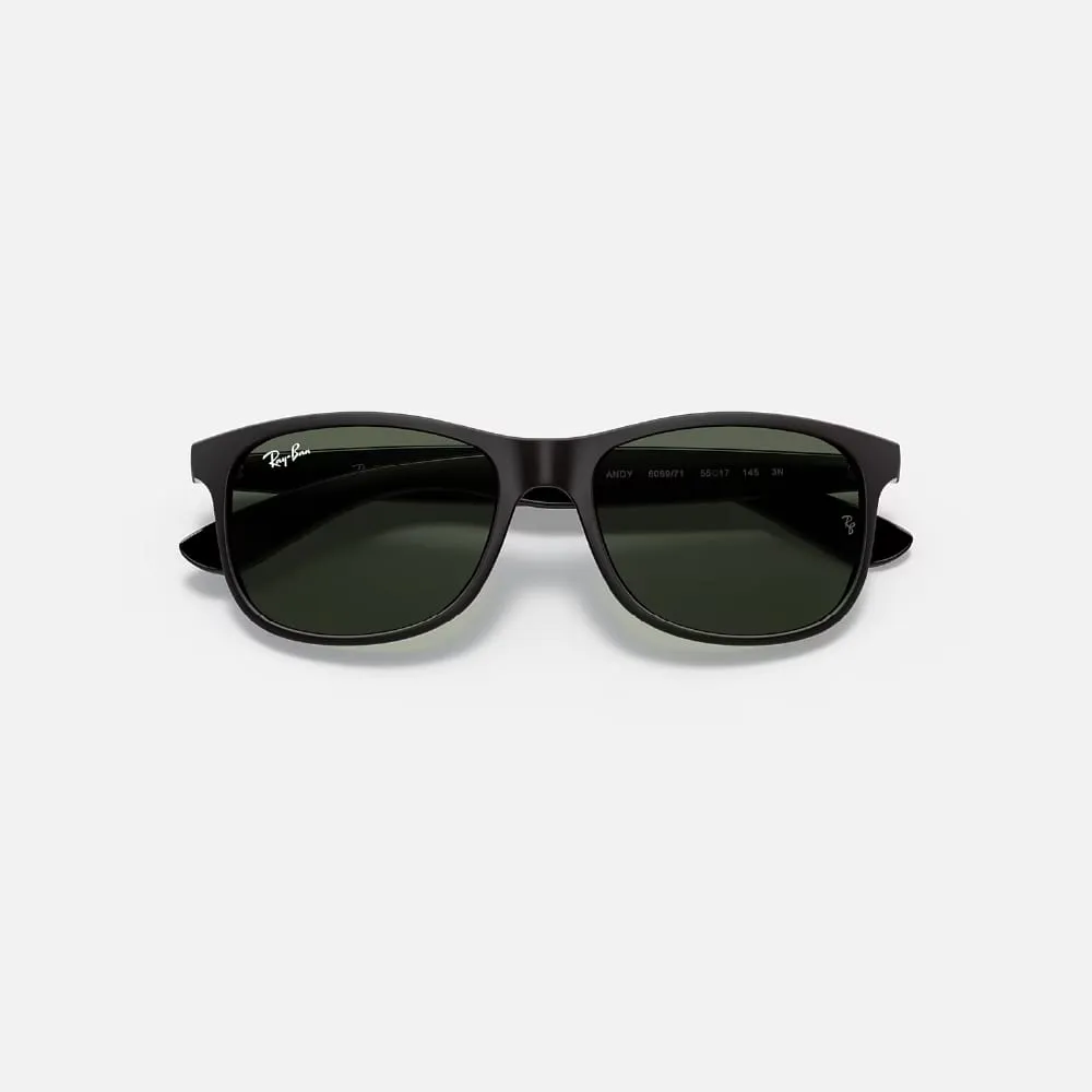 Rayban نظارات شمسية رجالية Wayfarer، أسود مطفي، RB420255606971